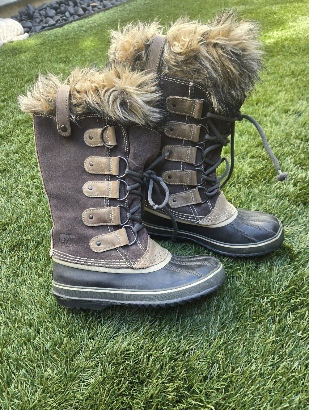Womens Sorel NL1540 Joan of Arctic Snow Gray Waterproof Leather Boots Size 8